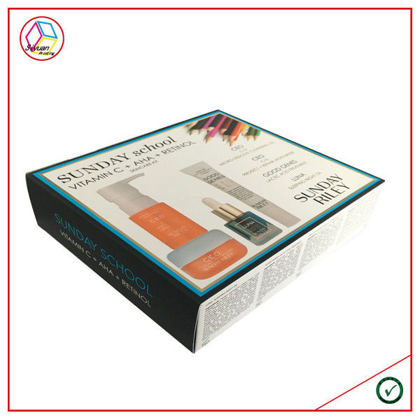 Four Color Printing Black Cosmetic Gift Box Soft Touch Lamination