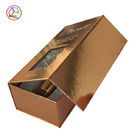 Boutique Makeup Packaging Boxes Gold Color Plastic Insert OEM Service