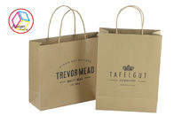 Brown Printed Paper Bags , Custom Printed Shopping Bags OEM Service