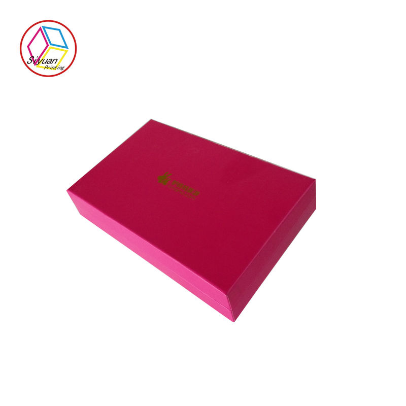 Luxury Rosy Jewelry Paper Gift Box / Unique Jewelry Gift Boxes With Silk